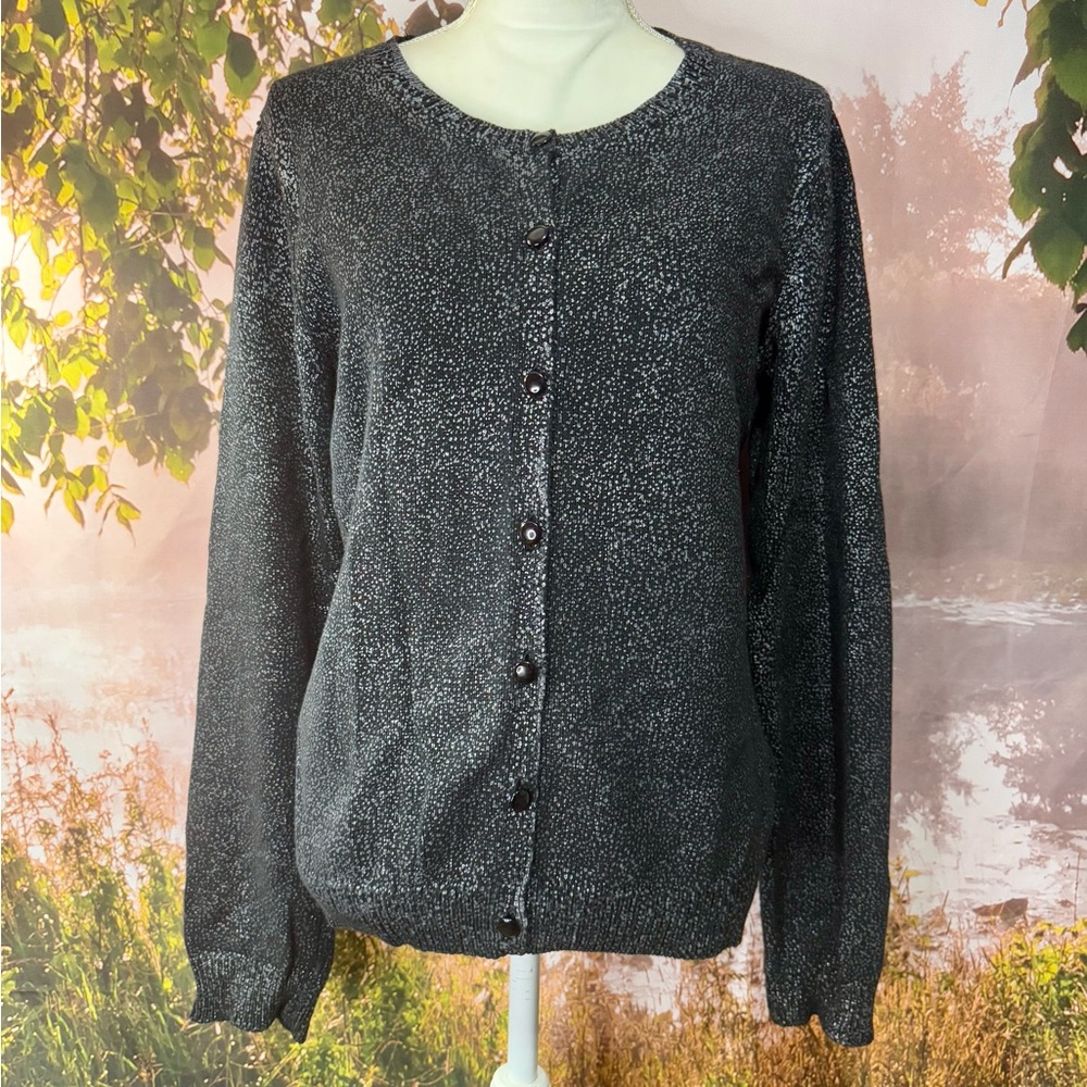 Women's Black Button-Up Sweater